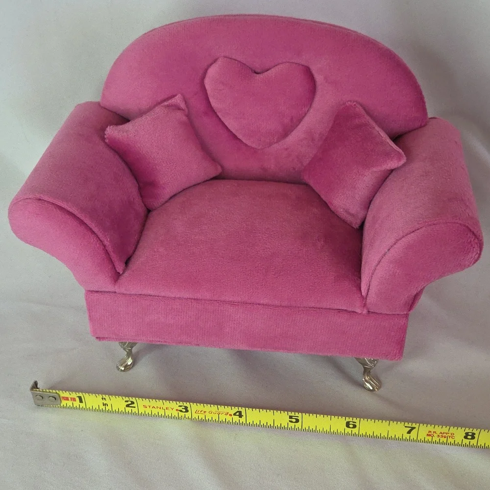 Pink Velvet Jewelry Box Couch Can Be Dolls Sofa Like New